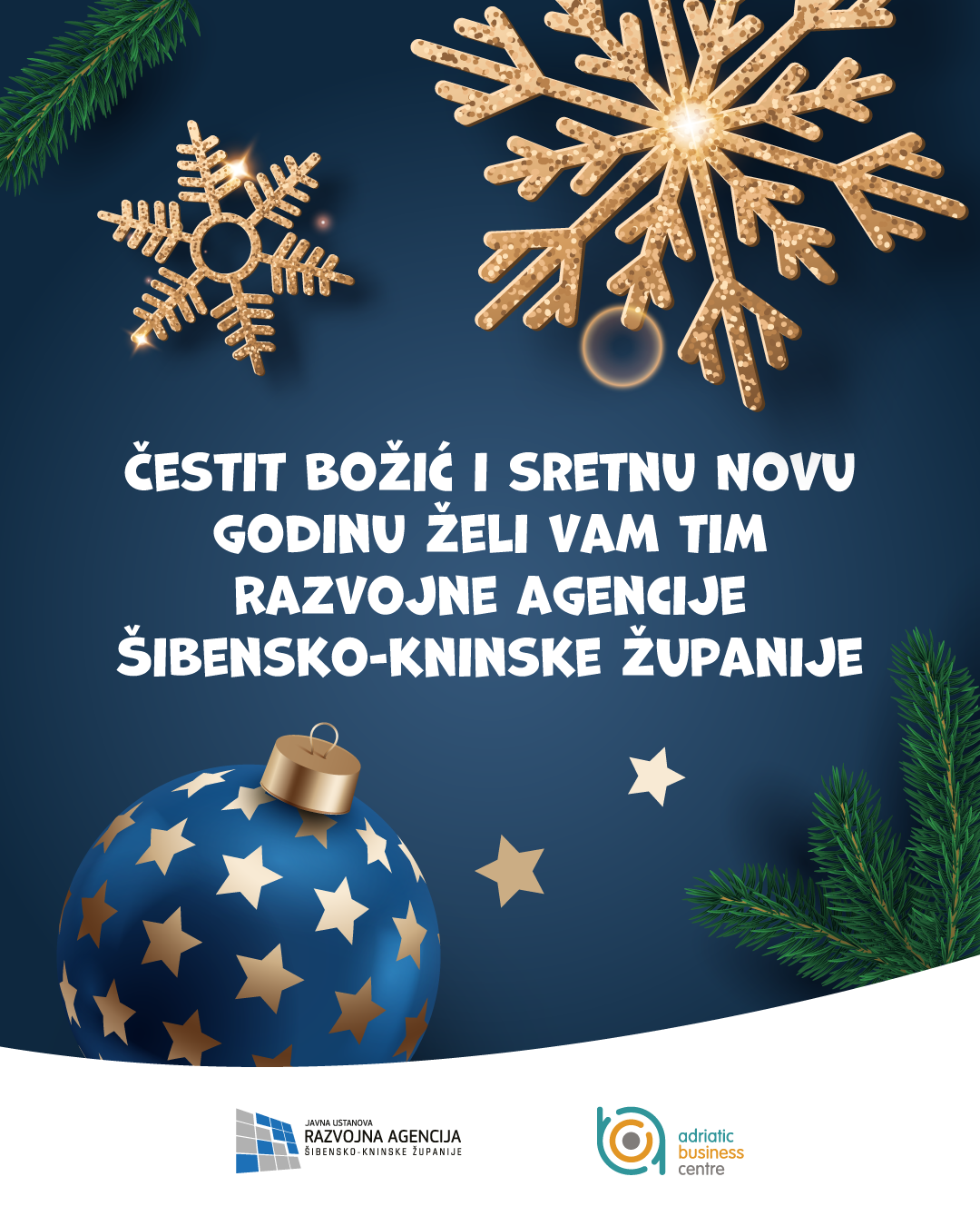 Čestit i blagoslovljen Božić te sretnu i uspješnu Novu 2026. godinu želi vam tim Razvojne agencije Šibensko-kninske županije!